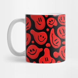 Red Liquid Smiley Faces Mug